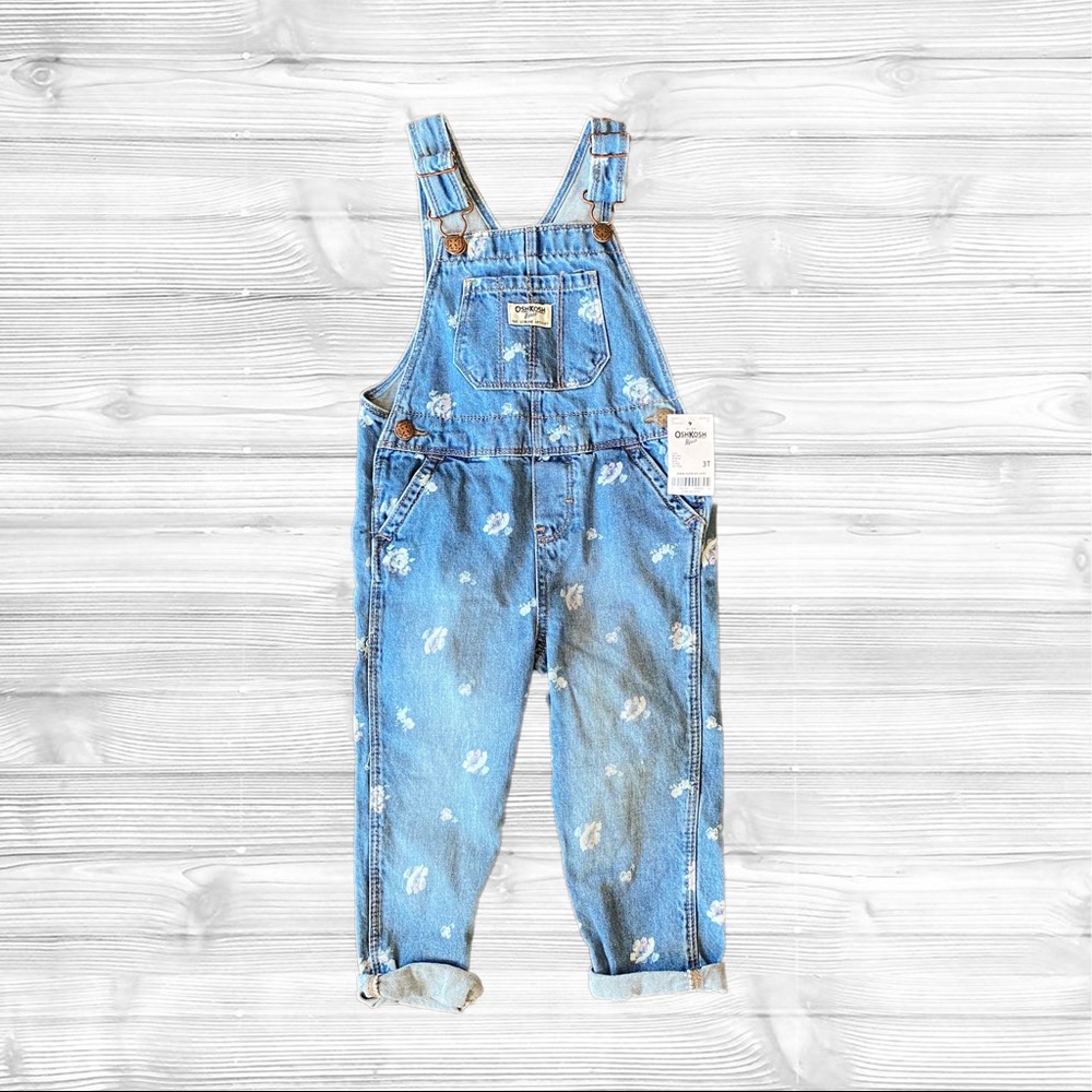 OSHKOSH BGosh’ Toddler Floral Jean Overalls 3T